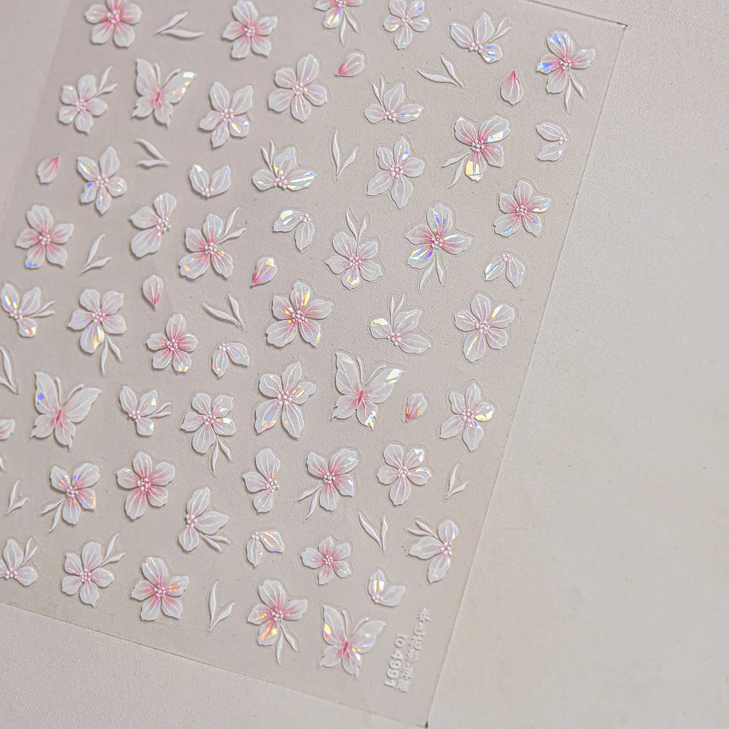 Colorful Floral Nail Art Sticker Summer Garden Motifs Juicy Flower Petals Dimensional Botanical Patterns Adhesive Manicure Decal
