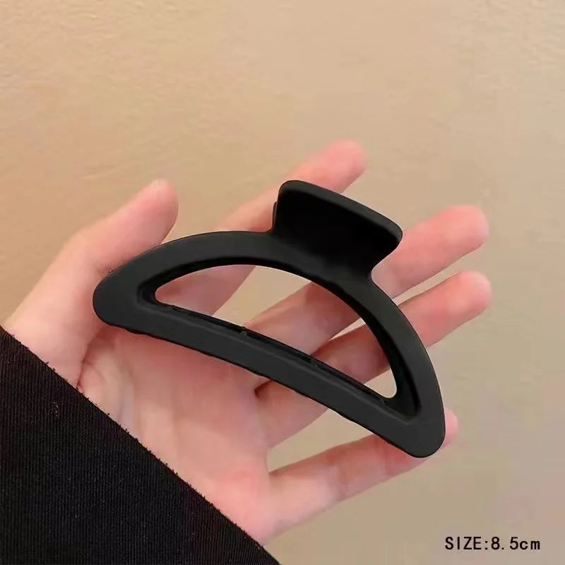 Black Series Big Hair Clip for Women Simplicity Ponytail Clip Women Fashion Shark Clip Girl Hair Clamp
