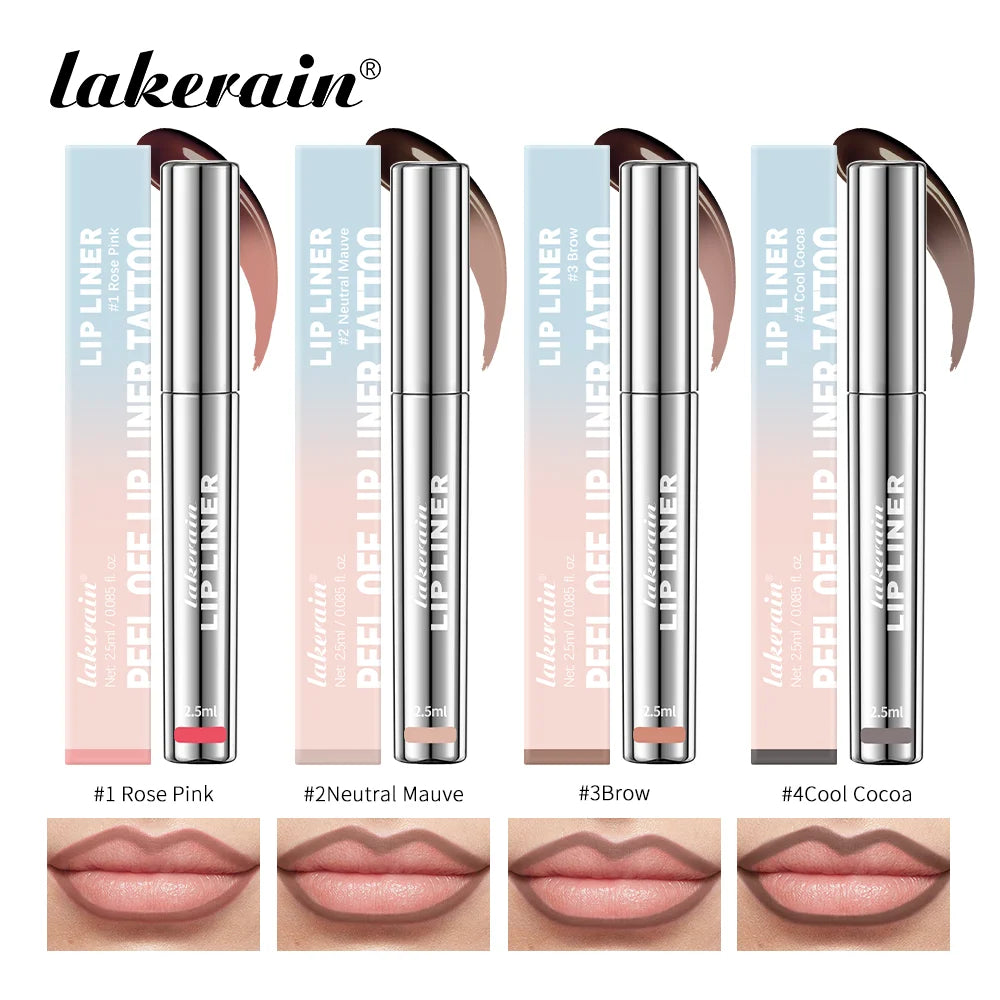 Highly Pigmented Lip Liner Tattoo Matte Peel Off Enhance Lip Liner Lasting Lip Stain Waterproof 4Colors Transfer-proof Lipstic