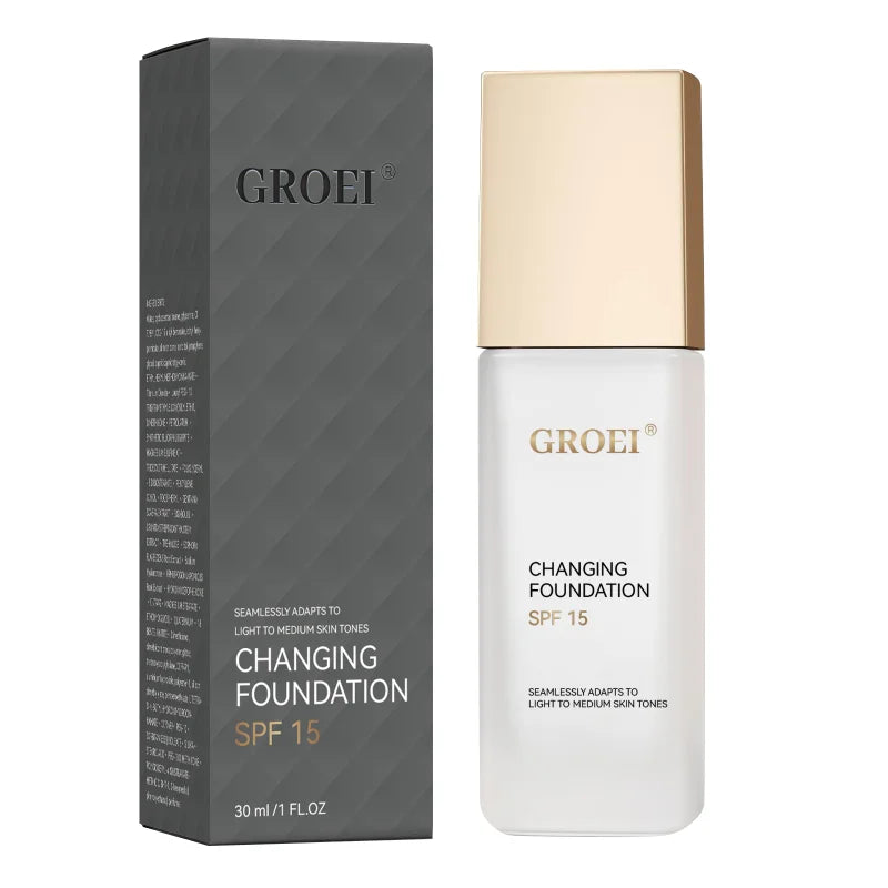 Hydrating Color-Adjusting Foundation SPF 15 30ml - Natural Coverage for Fair to Medium Skin, Lightweight with Hyaluronic Acid.