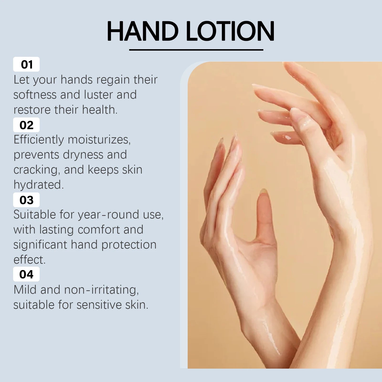 Shea Butter Hand Lotion Moisturizing Nourishing Fade Fine Lines Soft Smooth Skin Non Greasy Fast Absorbing for Dry Cracked Hands