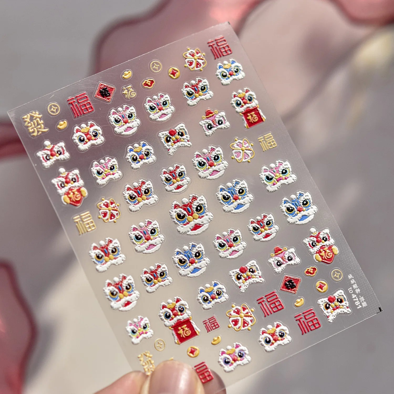 1pcs Japanese Cute Graffiti Lines Nail Art Stickers 5D Embossed Butterfly Rabbit Nail Art Accessory Stickers Self Adhesive Decal