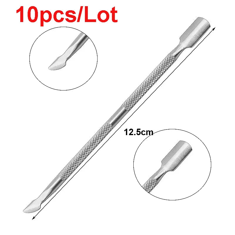 Double-ended Stainless Steel Cuticle Pusher Dead Skin Push Remover For Pedicure Manicure Nail Art Cleaner Care Tool Factory Sale