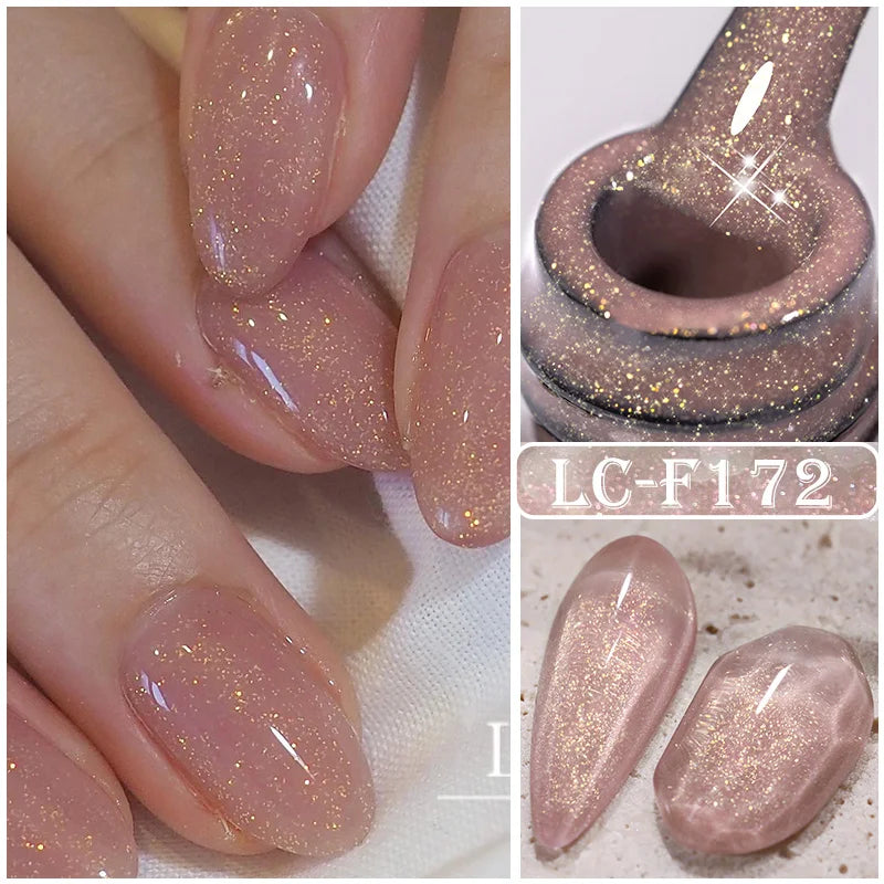 LILYCUTE 7ML Auroras Glitter Thermal Gel Nail Polish Temperature Color Changing Semi Permanent Soak Off Nail Art UV Gel Varnish