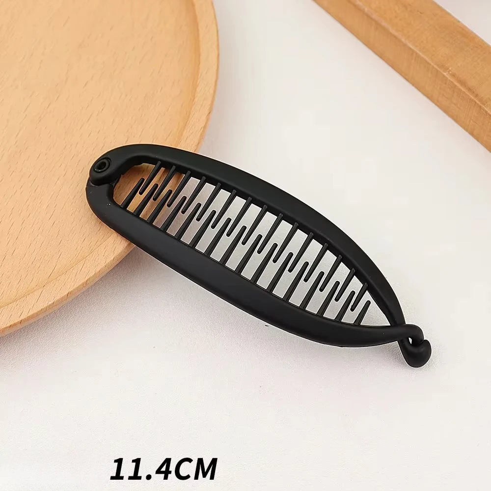 Matte Frosted Ponytail Banana Hair Clip Fish Shaped Hairpin Headband for Women Hair Accessories Twist Clamp Barrettes Headwear