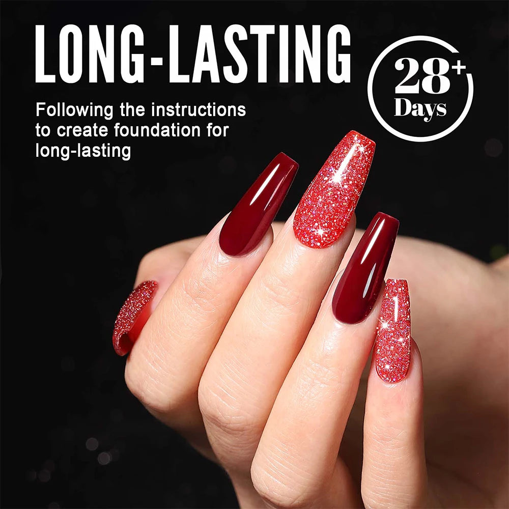 2024 New YOKEFELLOW 10ML Reflective Glitter Gel Nail Polish Soak Off UV Gel Varnish Colorful Nail Gel Polish For Manicure