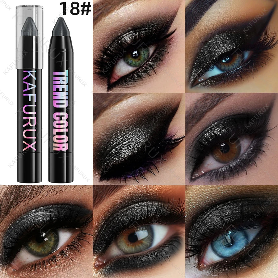 1PC Metallic Glitter Eyeshadow Pencil Waterproof Pearlescent Nude Eye Shadow Green Blue Brown Makeup Gift Eye Pen Cosemtic