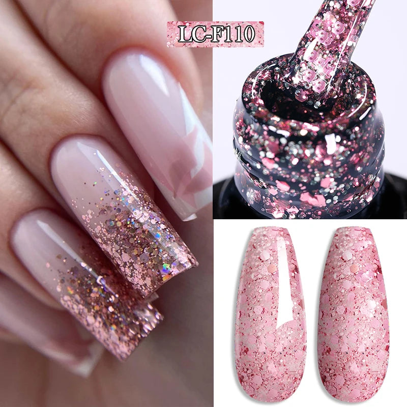 LILYCUTE 7ML Ocean Blue Cat Magnetic Gel Nail Polish Sparkling Glimmer Gel Polish Semi Permanent UV Magnet Gel Varnish Nail Art