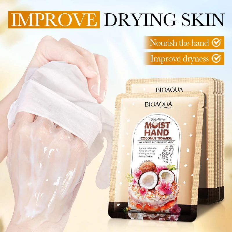 5 Pairs BIOAQUA Hand Mask Moisturizing Whitening Anit-aging Anti Wrinkles Exfoliating Hand Gloves Hands Exfoliator Skin Care