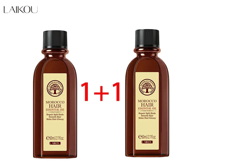 Laikou Morocco Hair Essential Oil 60ml Repair Damaged Hair Anti Frizz Nourishing Smoothing Argan Oil For All Hair Types