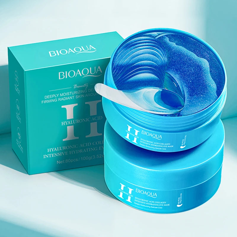 80pcs BIOAQUA Crystal Collagen Eye Mask Anti Dark Circles Anti-Wrinkles Moisturizing Whitening Anti-Aging Retinol Eye Patches