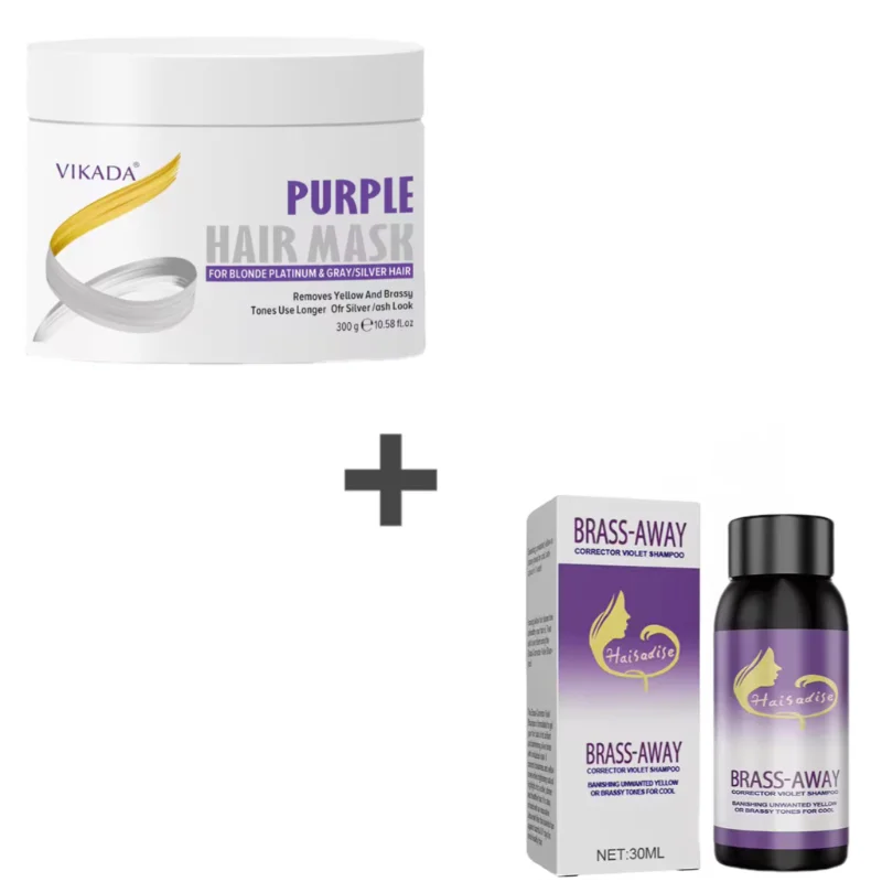Gray Color Fixing Hair Mask Shampoo Cover Gray Hair Fade Yellow After Bleach Hair Shampoo Non-irritating Purple Shampoo Blonde
