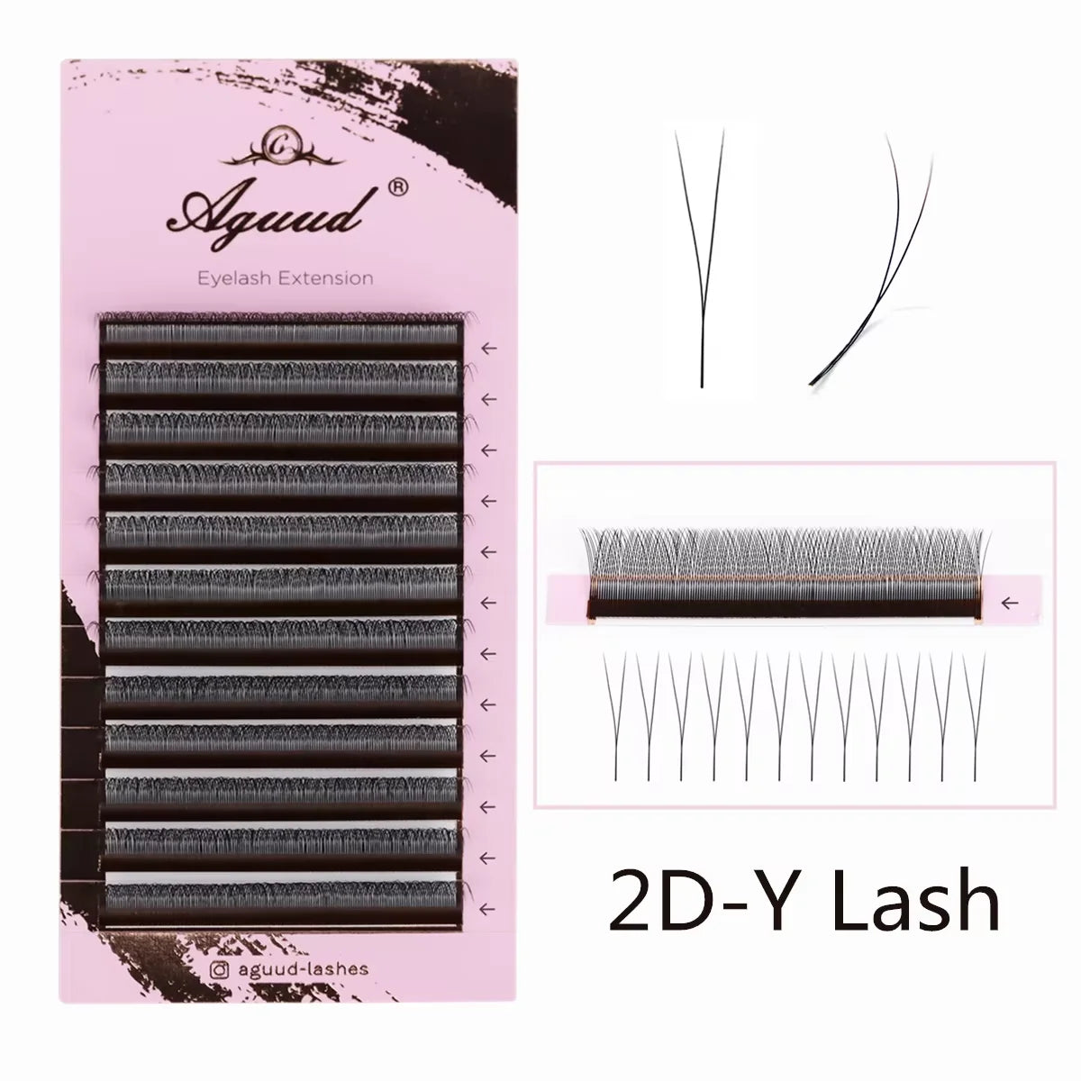 NEW L M Brown 3D Fairy Lashes 3D W Sandwich Hand Woven Premade Fans 3D Spike Clover Lashes Three-Core W Shaped Eyelash Extension
