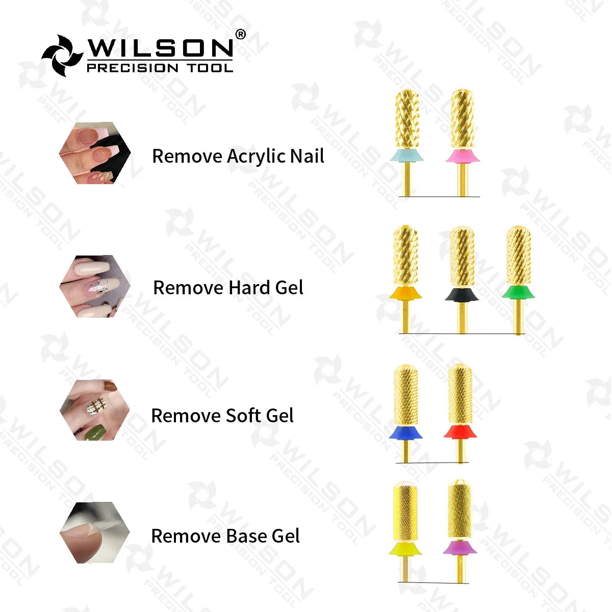 WILSON Small Barrel Smooth Top Bits-Tools/Nails/Manicure/Nail Accessories/Drill Bits