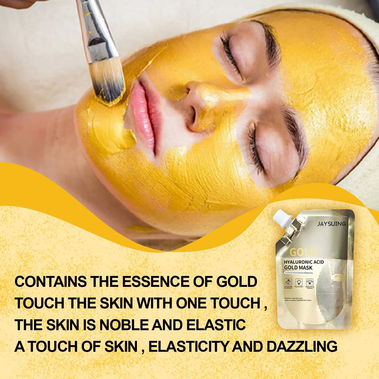 Retinol Gold Mask Anti Aging Lightens Fine Lines Shrink Pores Rejuvenating Skin Moisturizing Hyaluronic Acid Gold Peel off Mask