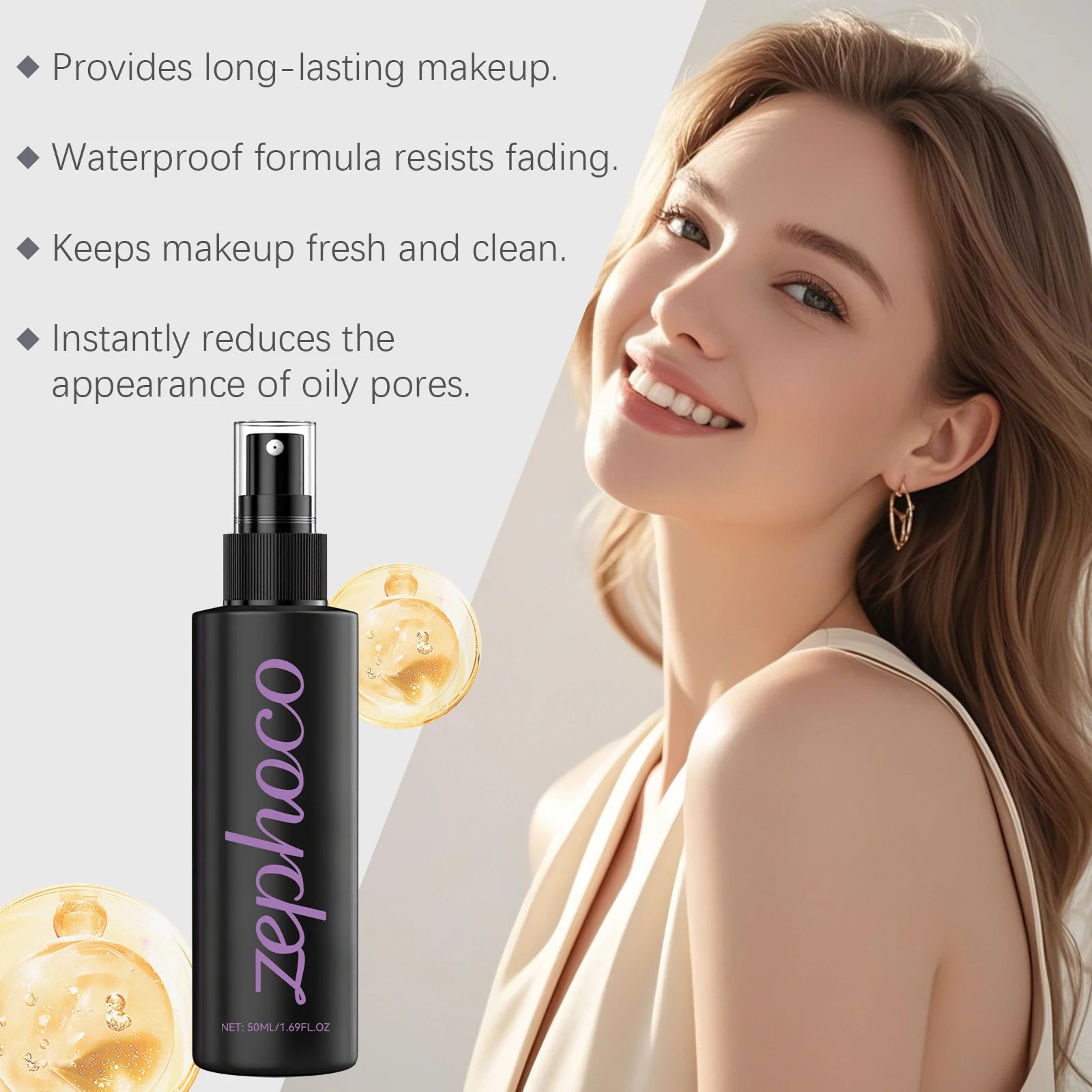 Zephoco Setting Spray for Makeup Waterproof Long Lasting Antioxidant Sweatproof Oil Control Deep Hydration Makeup Fixing Spray