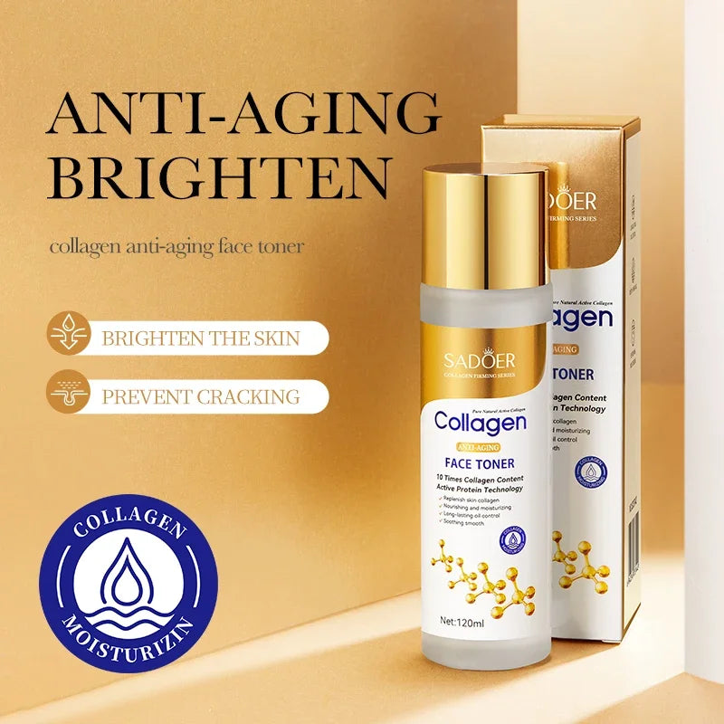Collagen Toner For Wrinkles Hydration Moisturizer Gentle Soothing Pore Refining Balanced Skin Treatment