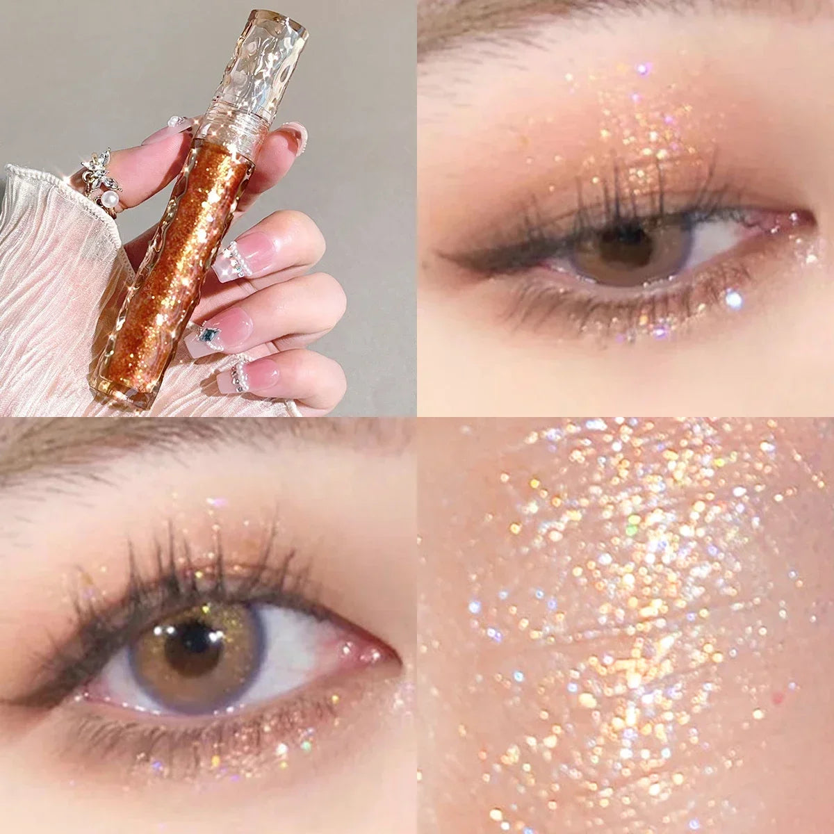 HISYI Colorful Star Flash Eyeshadow Pearlescent Sequins Brighten the Eye Silkworm Monochrome Eyeshadow Liquid High Gloss Makeup