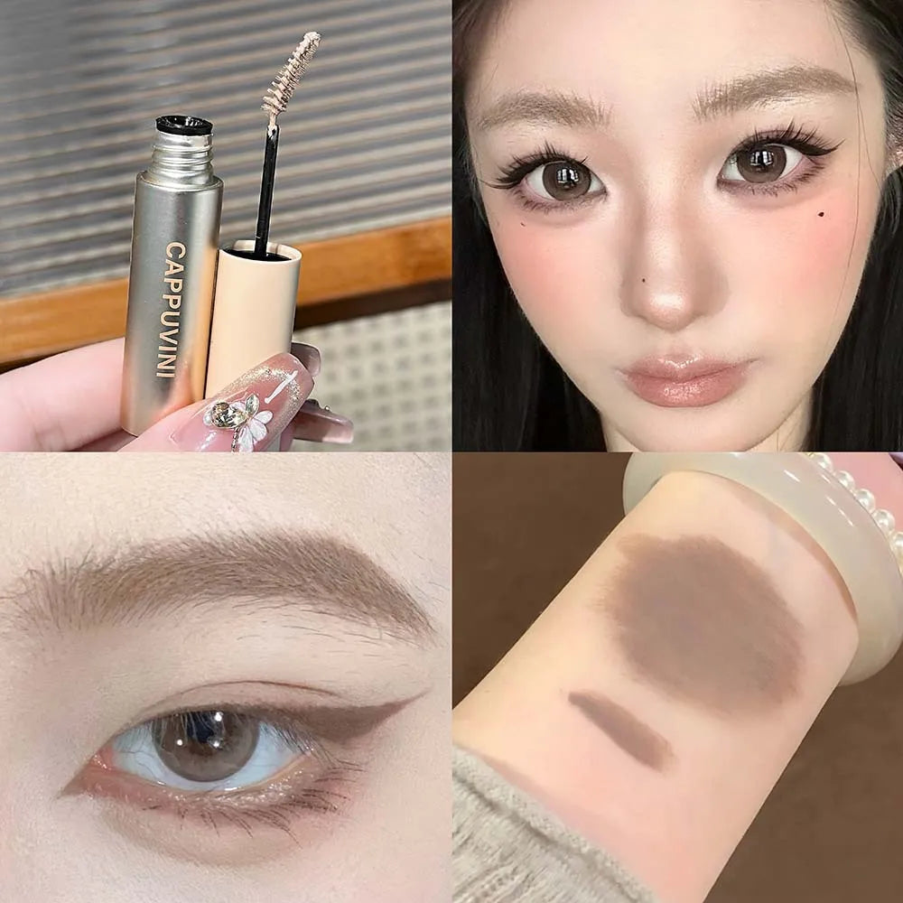 6 Colors Natural Brow Pomade, Waterproof Tinted Eyebrow Gel Cream, Soft Matte Hairy Brow Makeup with Wheat Brush