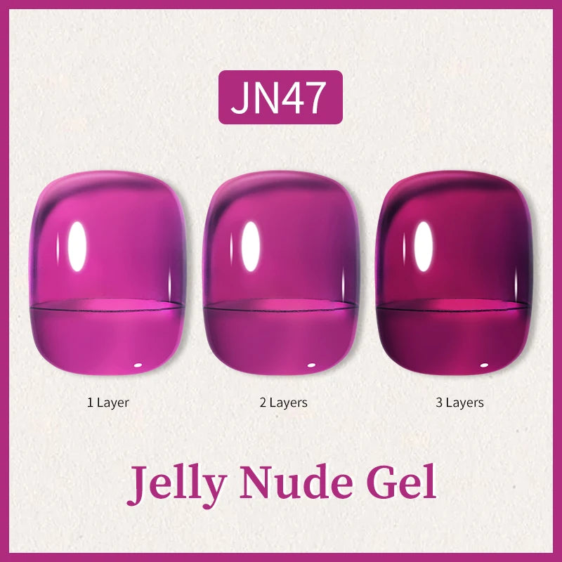 BORN PRETTY 10ml Glitter Pink Nude Jelly Nail Gel Polish Varnis Semi-permanent Sheer Translucent UV LED Soak Off Gel Polish