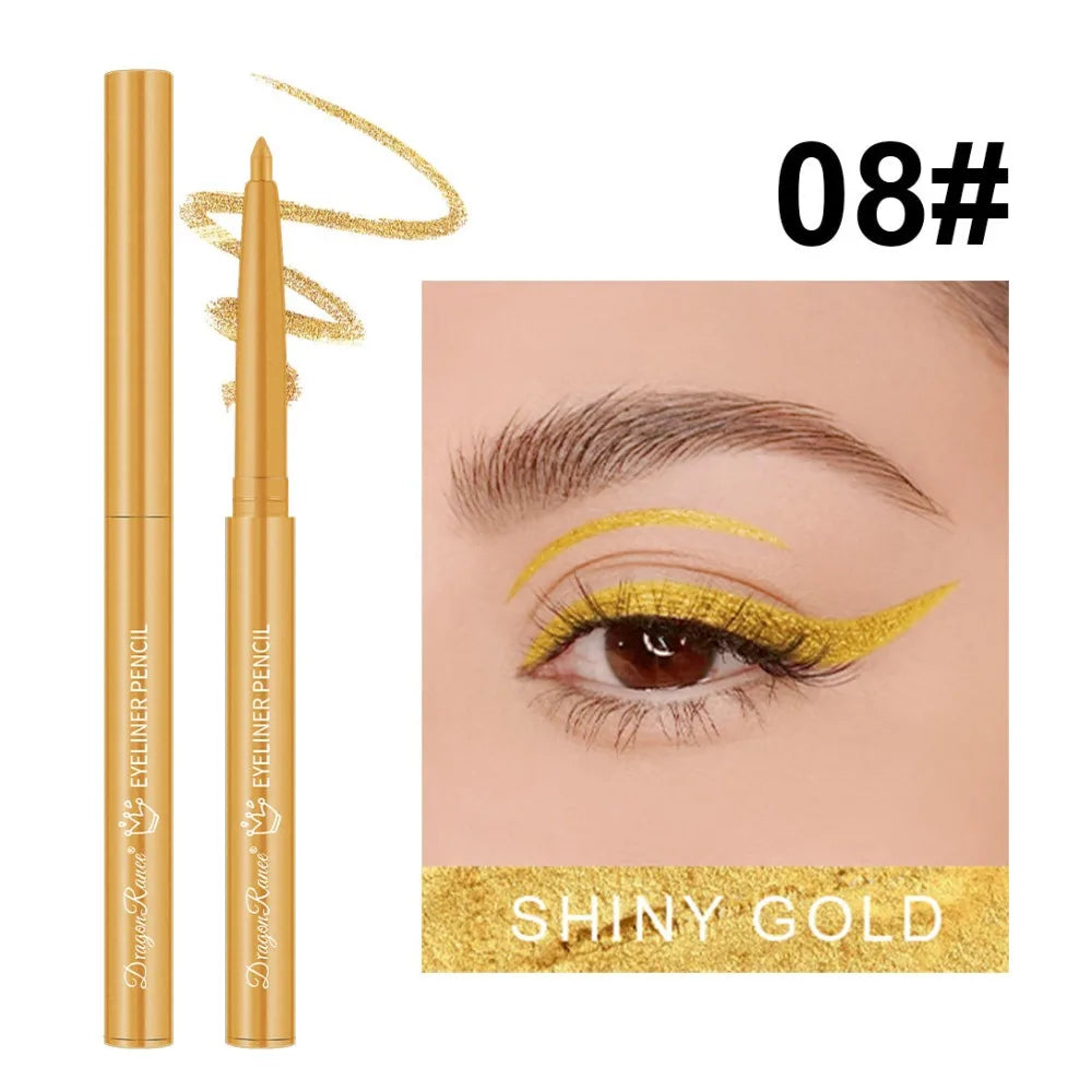 1Pc Ultra-fine Matte Smooth Waterproof Green Purple Eyeliner Gel Pencil Pearlescent White Eyeliner Easy Wear Eyeliner Pen Makeup