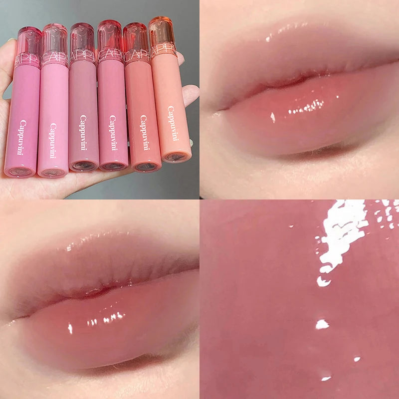 ✰✪1pc Mirror Water Gloss Lip Gloss Long Lasting Waterproof Moisturizing Jelly Lip Glaze Non-Sticky Lightweight High Pigment