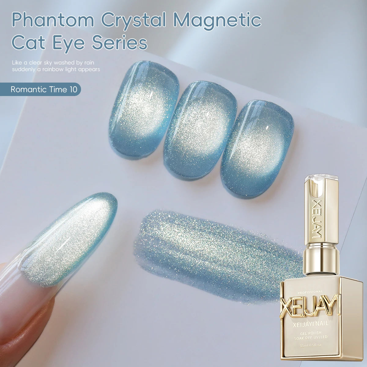 1pc Cat Eye Nail Polish Gel Set 2025 New Style Blue Pink Cat Eye Nail Art Suitable for Women's Nail Salon