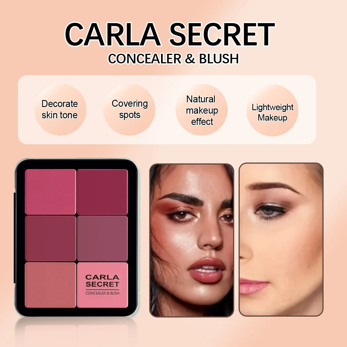 12 Color Concealer Palette Full Coverage Matte Face Concealer Kit for Dark Circles, Blemishes & Contouring