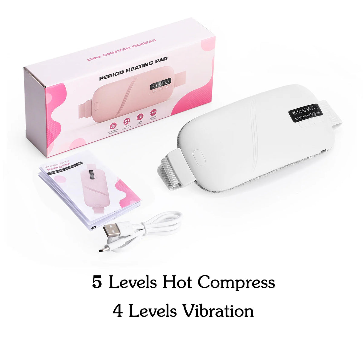 Electric Menstrual Heating Pad Portable Women Period Cramp Massager Warming Palace Belt Heated Waist Massager for Female