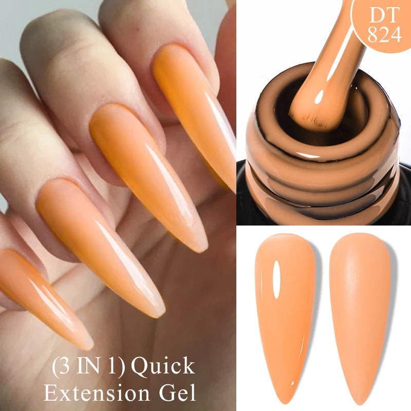 MEET ACROSS 7ml Dark Color Glitter Top Coat Gel For Nails Brocade Powder 2 In 1 Chameleon Nail Art Gel Varnish Manicure