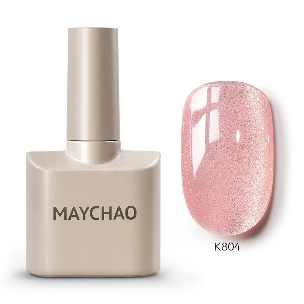 MAYCHAO Cherry Red Gel Nail Polish 12ml Glossy Semi Permanent Soak Off UV LED Frosted Gel Nails Base Painting Varnish