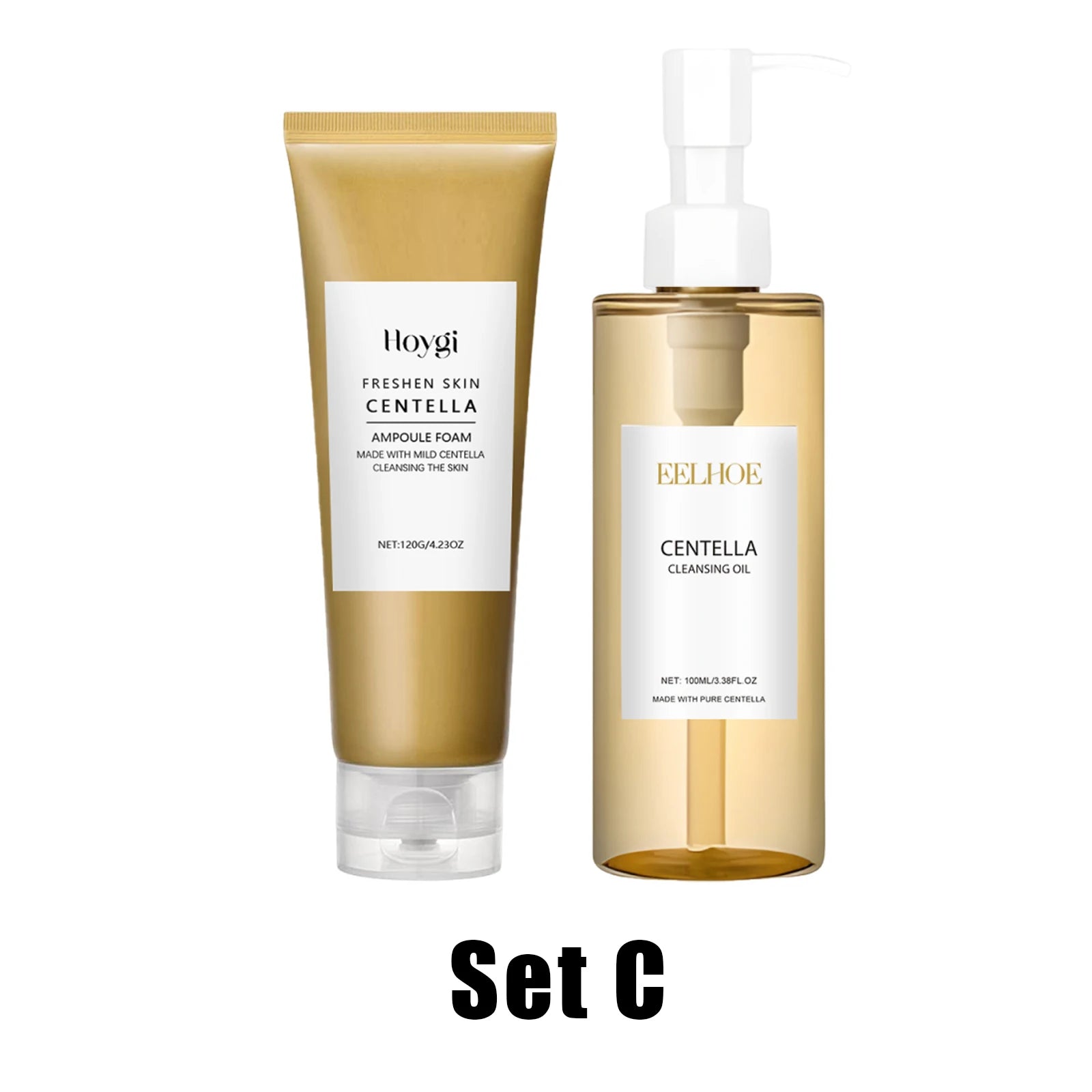 Centella Facial Care Combo Gentle Soothing Makeup Remover Oil Centella Cleanser Centella Serum Set for Sensitive Skin Daily Care