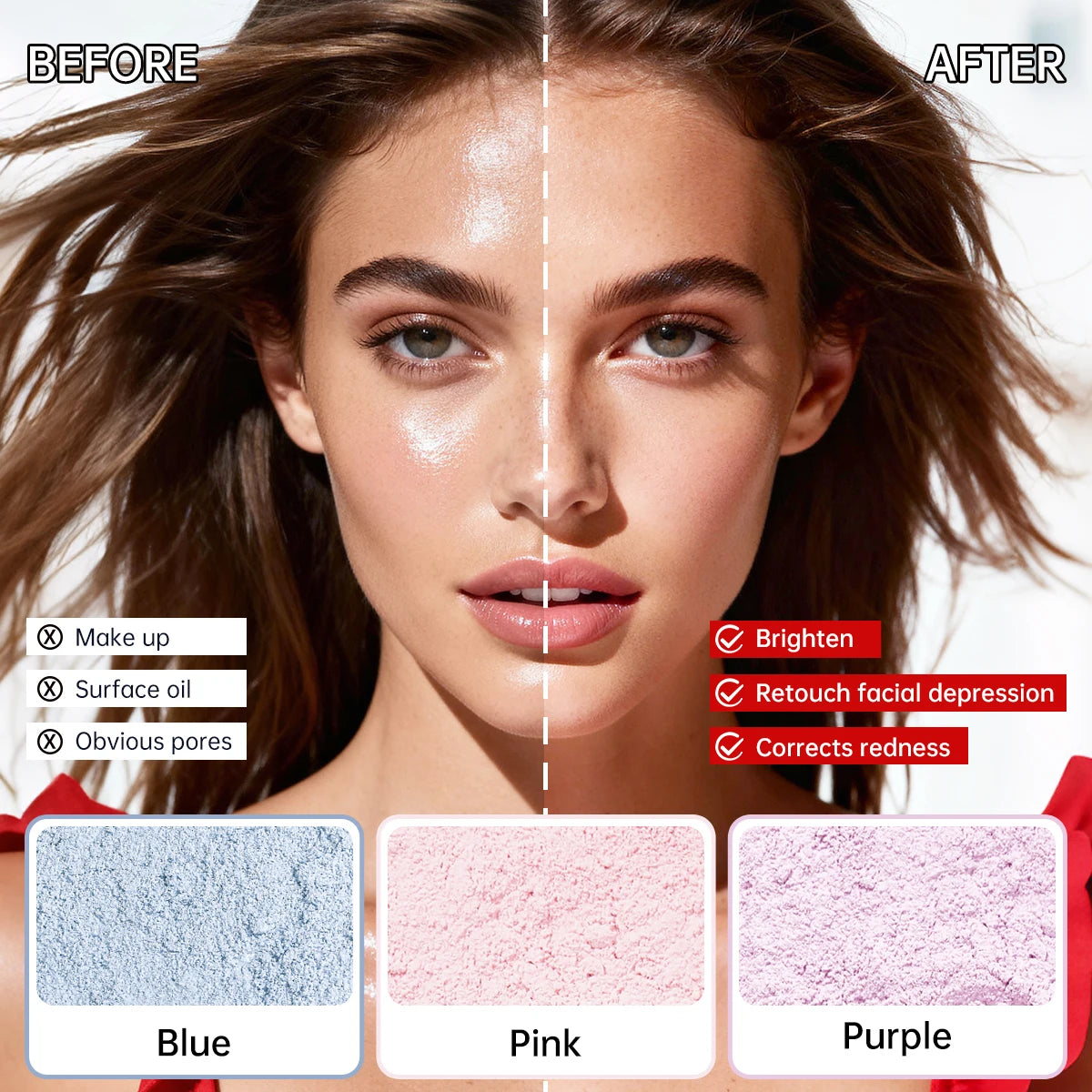 CATKIN Makeup Loose Setting Powder, Oil Control Poreless Face Powder Suitable for All Skin Tones and maintain matte and natural