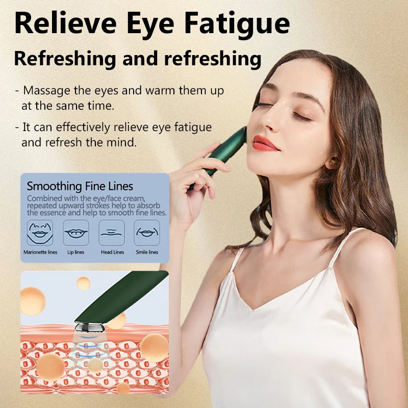 Electric Eye Massager EMS Microcurrent Lifting Wand Eye Wrinkles Remove Dark Circles Removal Hot Vibration Eyes Cream Infusion