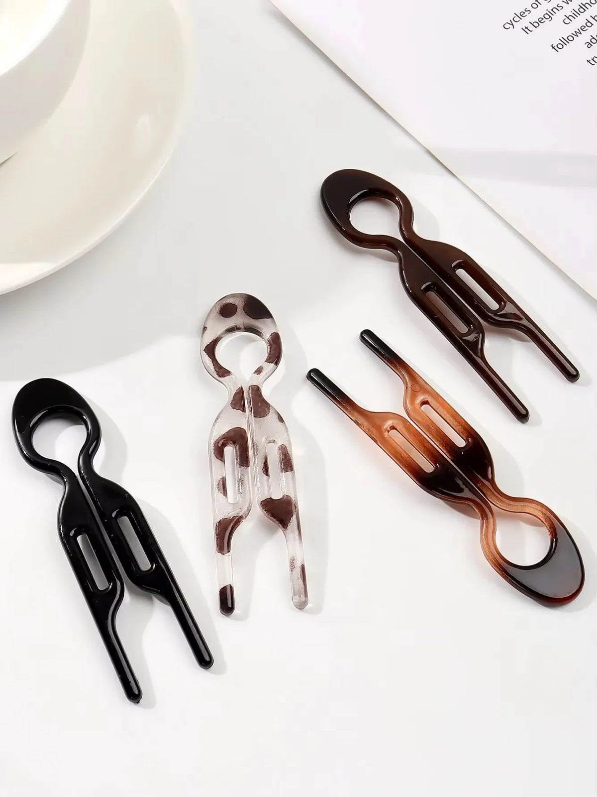 New Fashion Hairpin Headband for Women, U-Type Dual-Insert Lazy Bun Holder, Stylish Back-Of-Head Hair Accessory, Easy-To-Use Hai