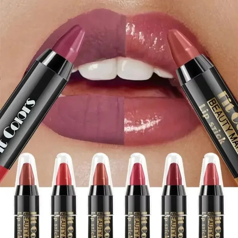 Easy Coloring Gloss Lipstick Lasting Waterproof Matte Crayon Lip Gloss Stick High Pigmented Moisturizing Lip Liner Pen Makeup
