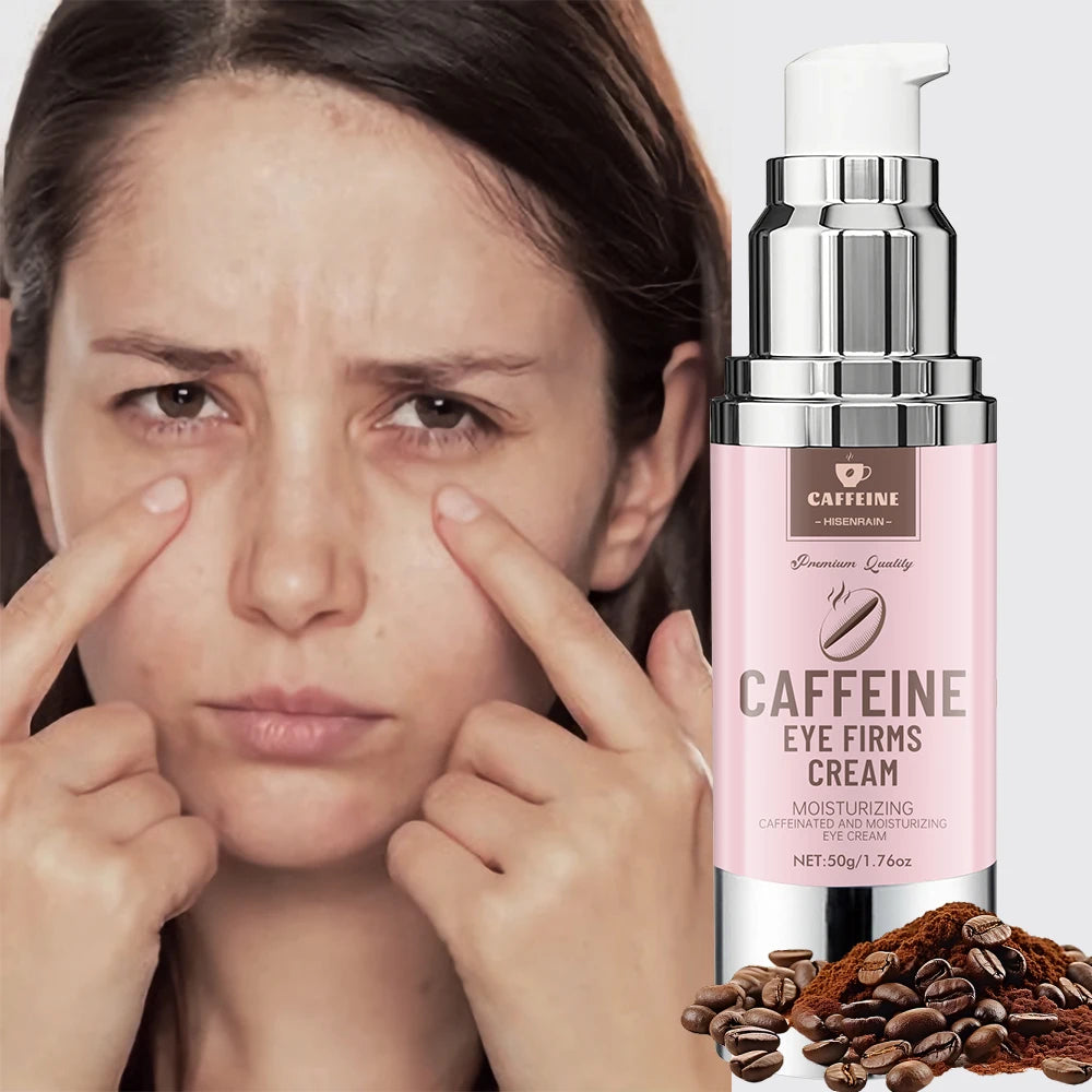HISENRAIN Under Eye Cream with Caffeine, Vacuum Pump Anti-Aging Firm & Lift Dark Circles Puffiness, Professional Eye Treatment.
