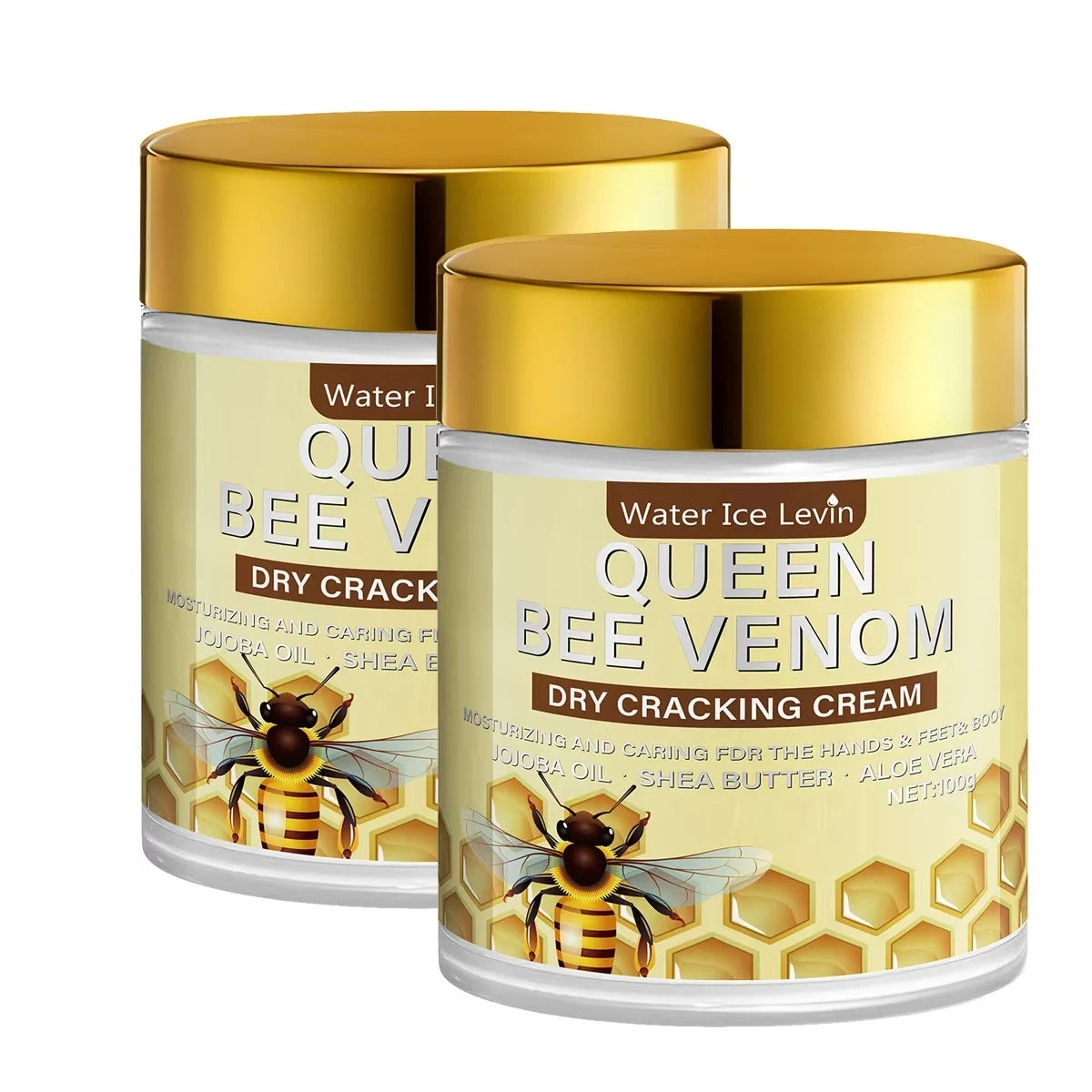 Queen Bee Venom Dry Cracking Cream with Retinol & Niacinamide - Intense Moisturizing for Hands, Feet & Body. Repairs Dry Skin.