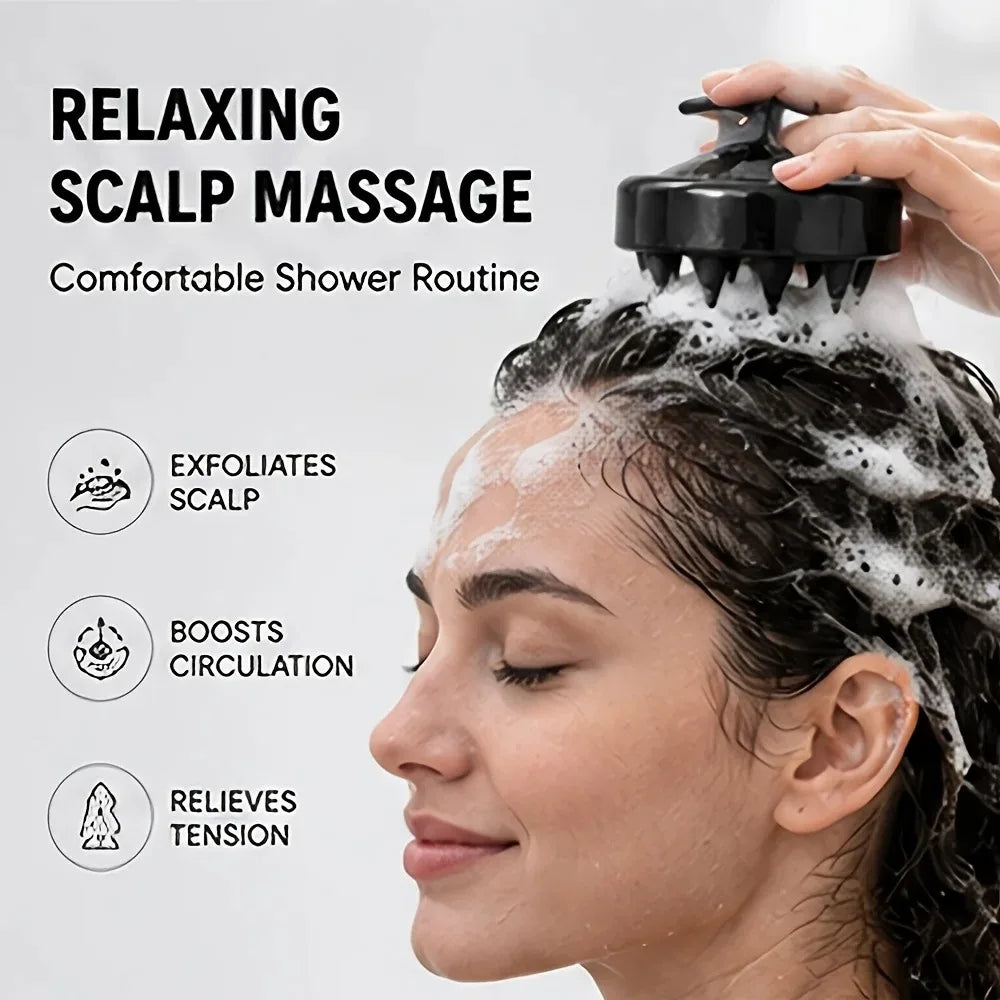 2/3/4Pcs Silicone Shower Brush Set Long Handled Back Washer Scalp Massage Comb Gentle Exfoliation Body Scrubber Deep Skin Clean