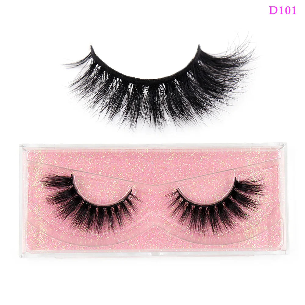 False Eyelashes 3D Mink Lashes Soft Fluffy Natural Long Fake Lashes Full Stripe False Eyelash Volume Eye Lashes for Makeup D101