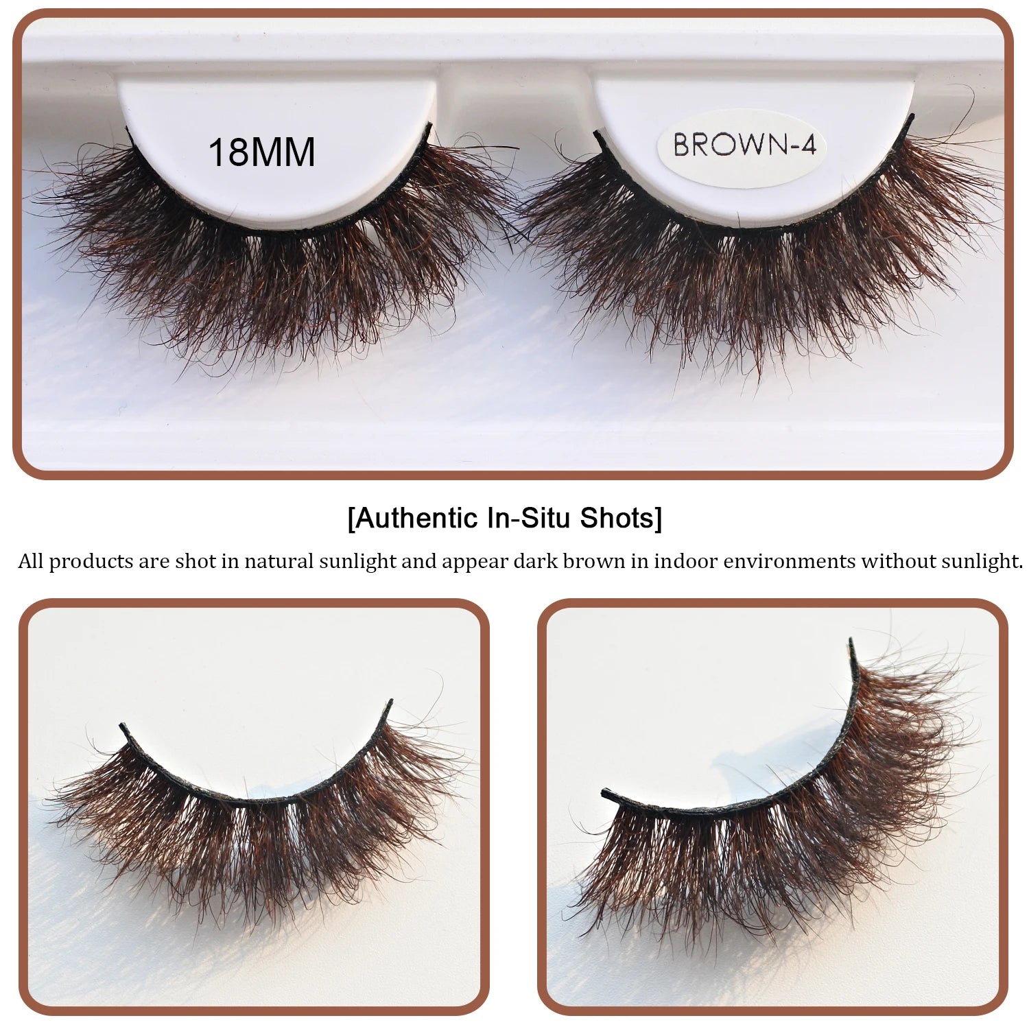 RED SIREN Brown Fluffy Mink Lashes 2026 New Design Luxurious Soft Natural Strip Lashes Cosplay Mink False Eyelashes Supplies