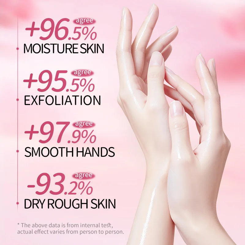 5 Pairs SADOER Sakura Niacinamide Hand Mask Moisturizing Whitening Exfoliating Nourish Hand Care Gloves For Dry Aging Hands Skin