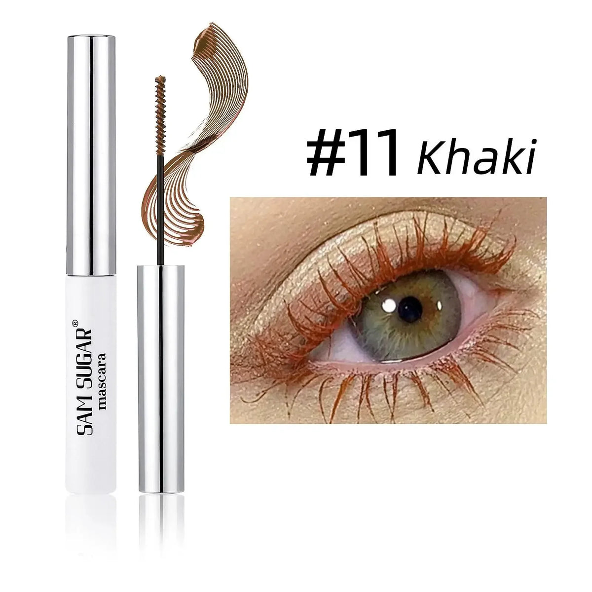 Colorful Mascara 12 Colors Waterproof Fast Dry Lasting Eyelashes Curls Extension Make-Up Emerald Green Slender Brush Ink Mascara