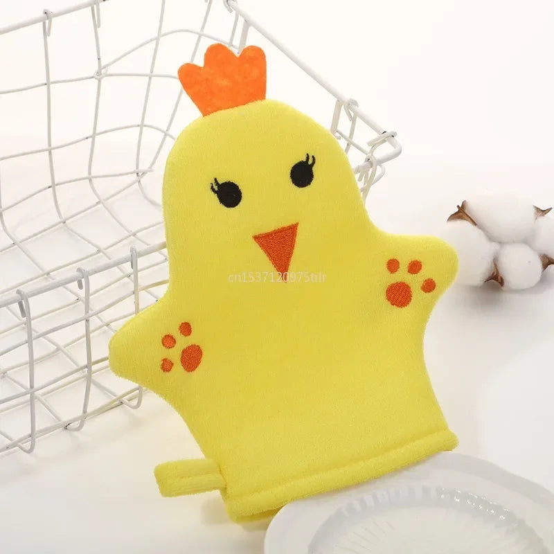 New Baby Bath Gloves for Kids Cartoon Animal Shape Shower Brush Washcloth for Bathing Children Wash Clean Shower Massage