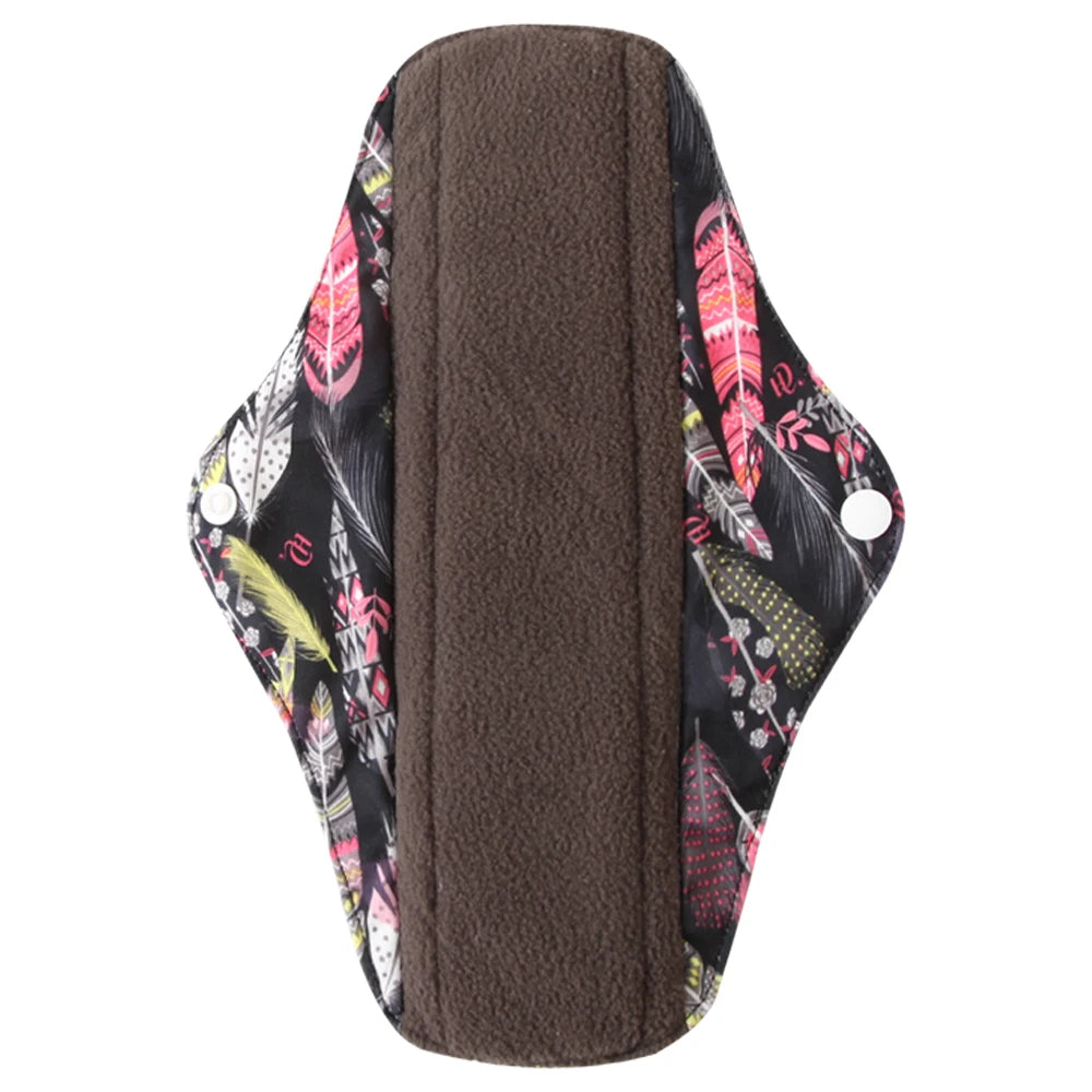 Ohbabyka Panty Liner Cloth Menstrual Pad Mama Sanitary Reusable Soft Washable Charcoal Period Napkins