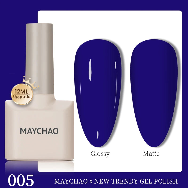 MAYCHAO 12ml Gel Nail Polish Set Professional Salon Nail Art Gels Varnish UV LED Semi Permanent Nail Lacquer Nail Supplies
