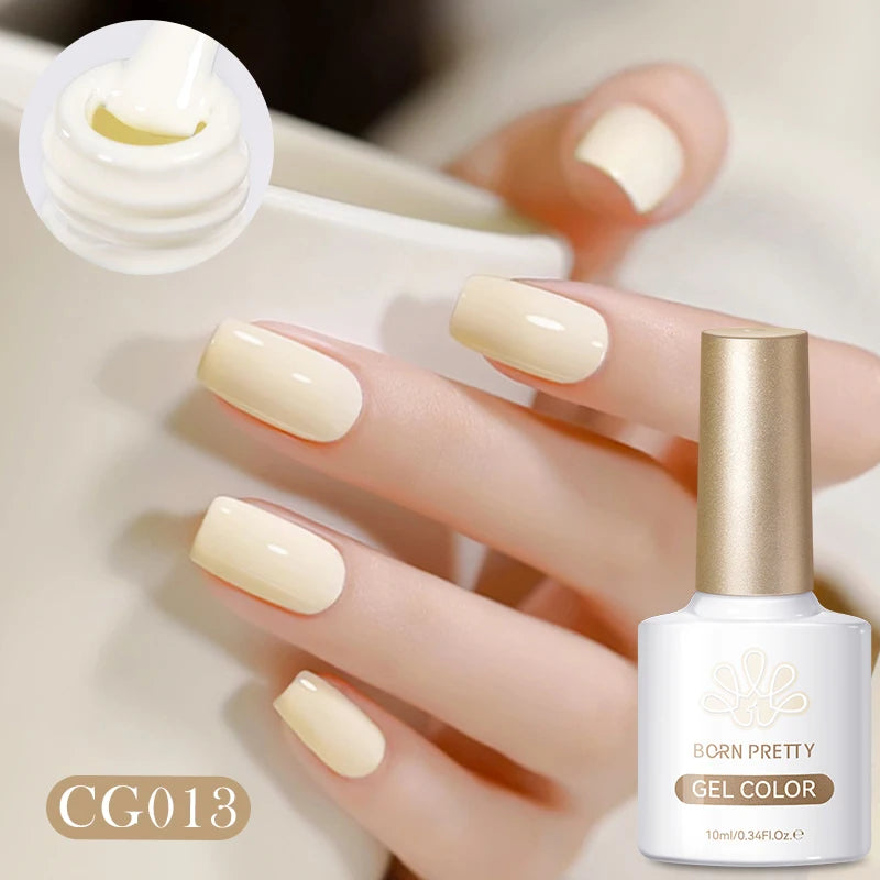 BORN PRETTY 10ML Gel Nail Polish for All Season Black White Baby Green Yellow Pink Semi Permanent Nail Salon Design French Nails