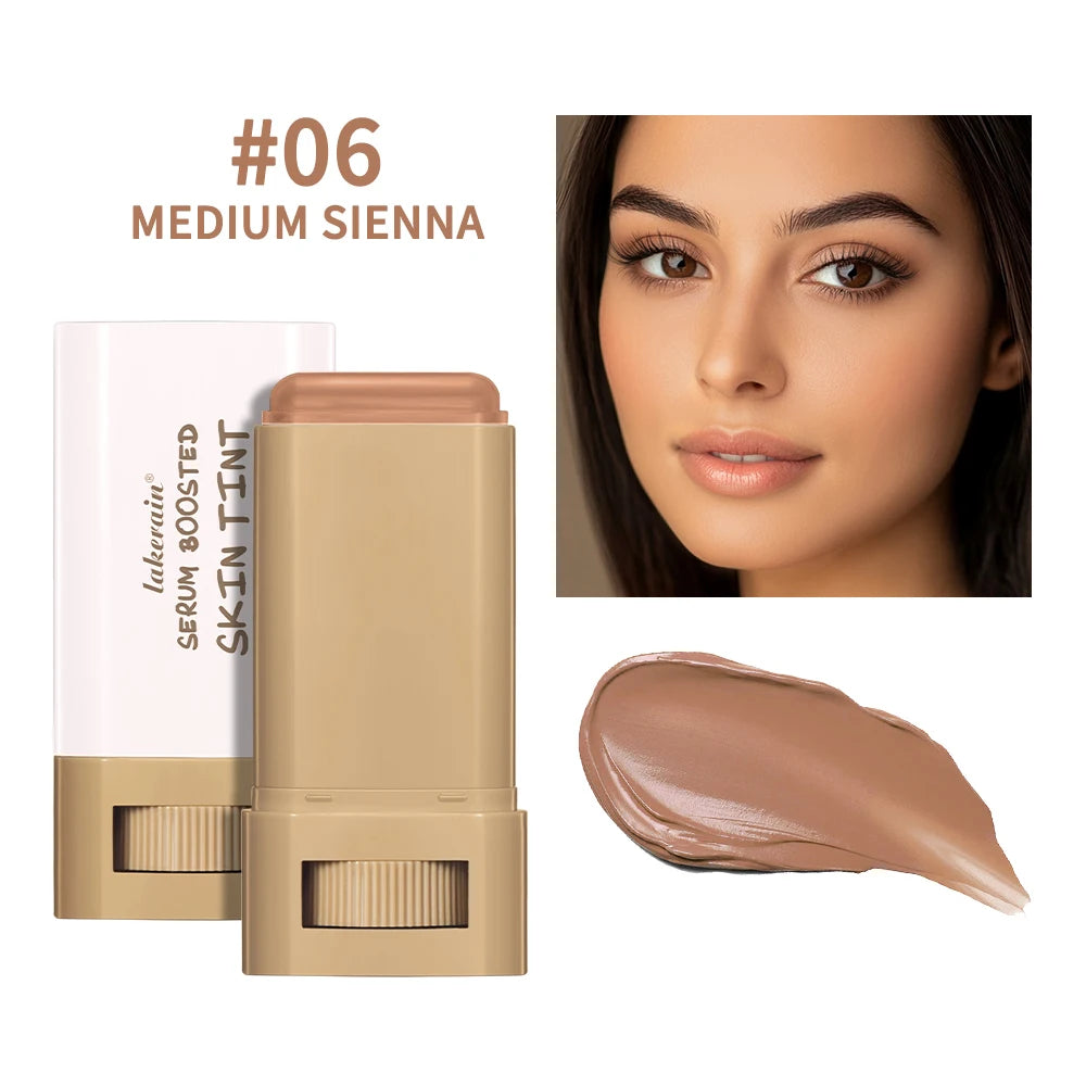 Skin Tint Foundation Stick 6 Colors Balm Serum Boosted Smooth Plumper Hight Coverage Travel Bronze Foundation Stick Makeup