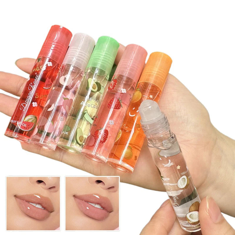 6 Color Plumping Clear Lip Oil Mirror Water Lip Gloss Lip Glaze Transparent Liquid Lipstick Moisturizing Fruit Lips Care Make Up