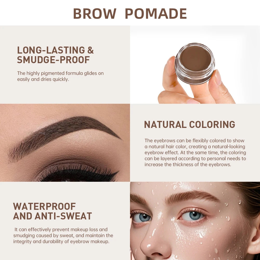 Long-lasting Eyebrow Enhancers Makeup 6 Colors Waterproof 3D Natural Eye Brow Pomade Eyebrow Gel With Brush Professional Makeup